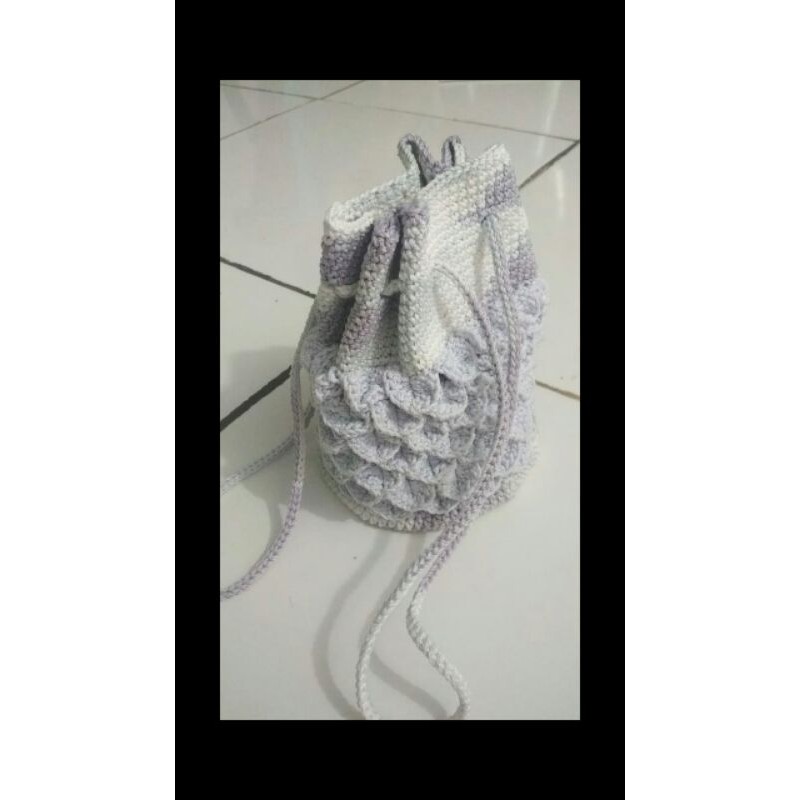 Tas Rajut motif Crocodile