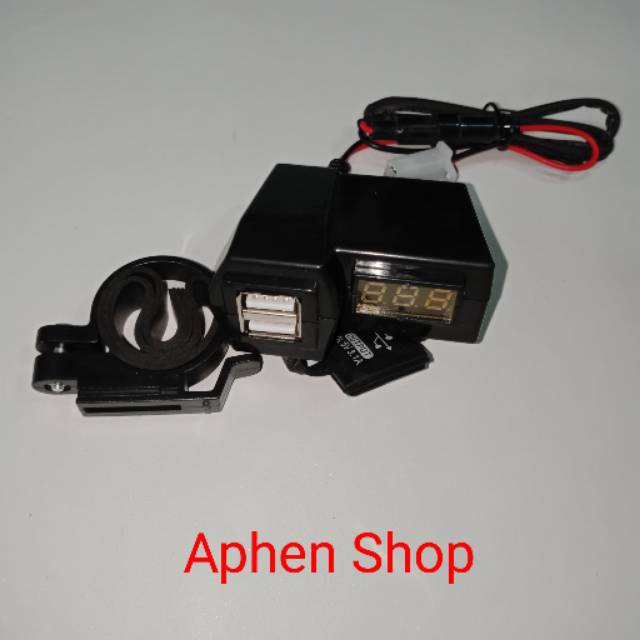 Voltmeter + casan Hp Buat semua motor dan mobil