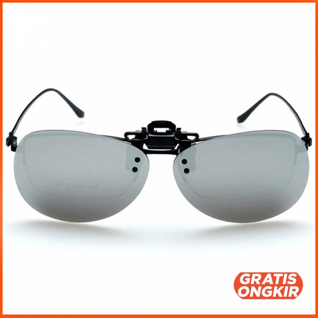 Lensa Klip Kacamata Clip-on Sunglasses - Y16211