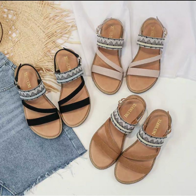 Sandal Wanita Tribal / Sendal Wanita / Sandal Wanita Terbaru 2020 / Bisa Bayar Di Tempat(cod)