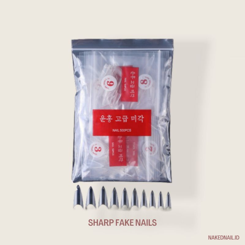 Kuku palsu fake nails sharp nails clear 500 pcs