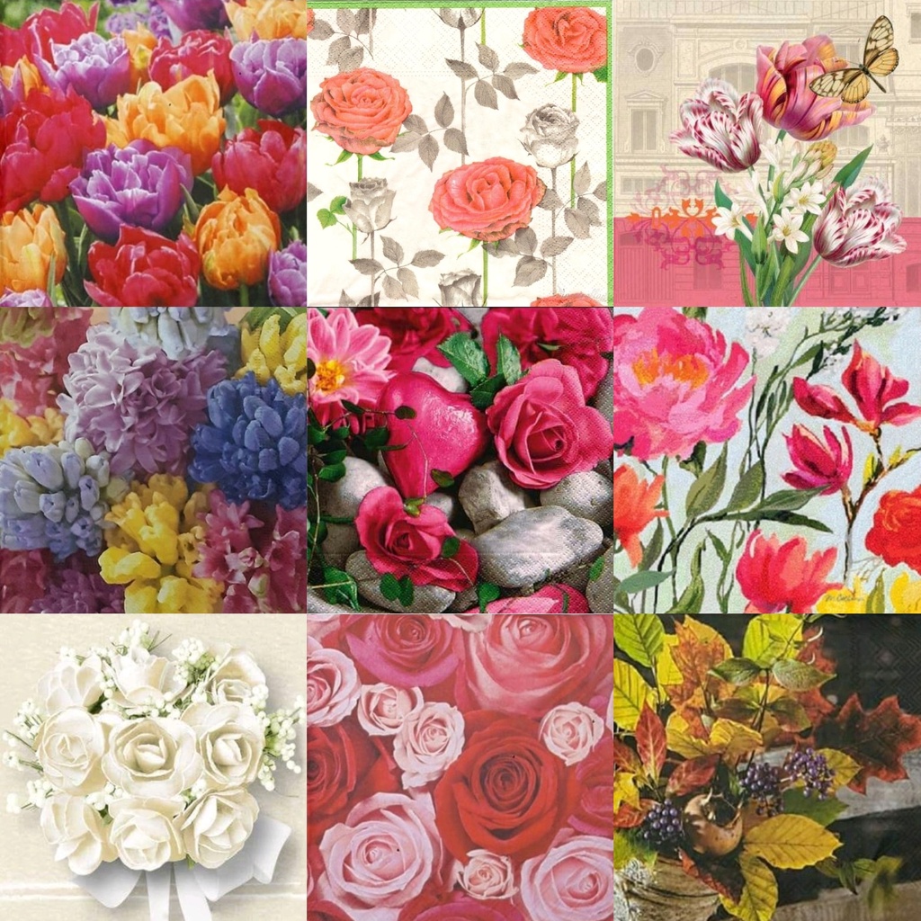 TISU NAPKIN DECOUPAGE EROPAH – Flower Motif BP