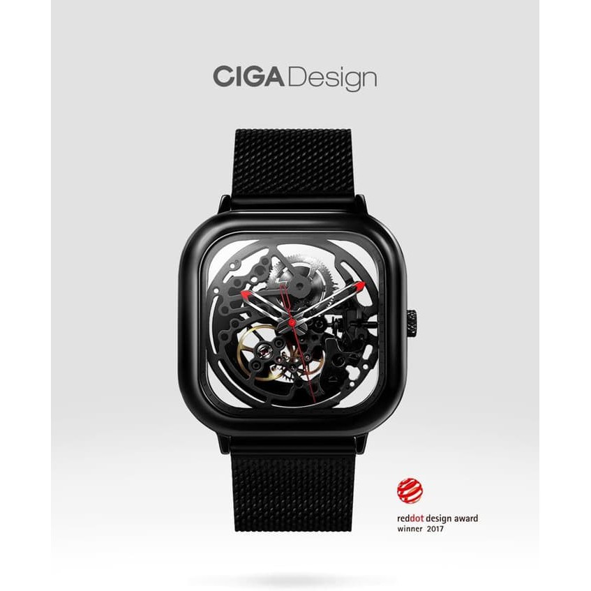 Jam Tangan Xiaomi CIGA Hollow Out Design Automatic Mechanical Watch - - Hitam