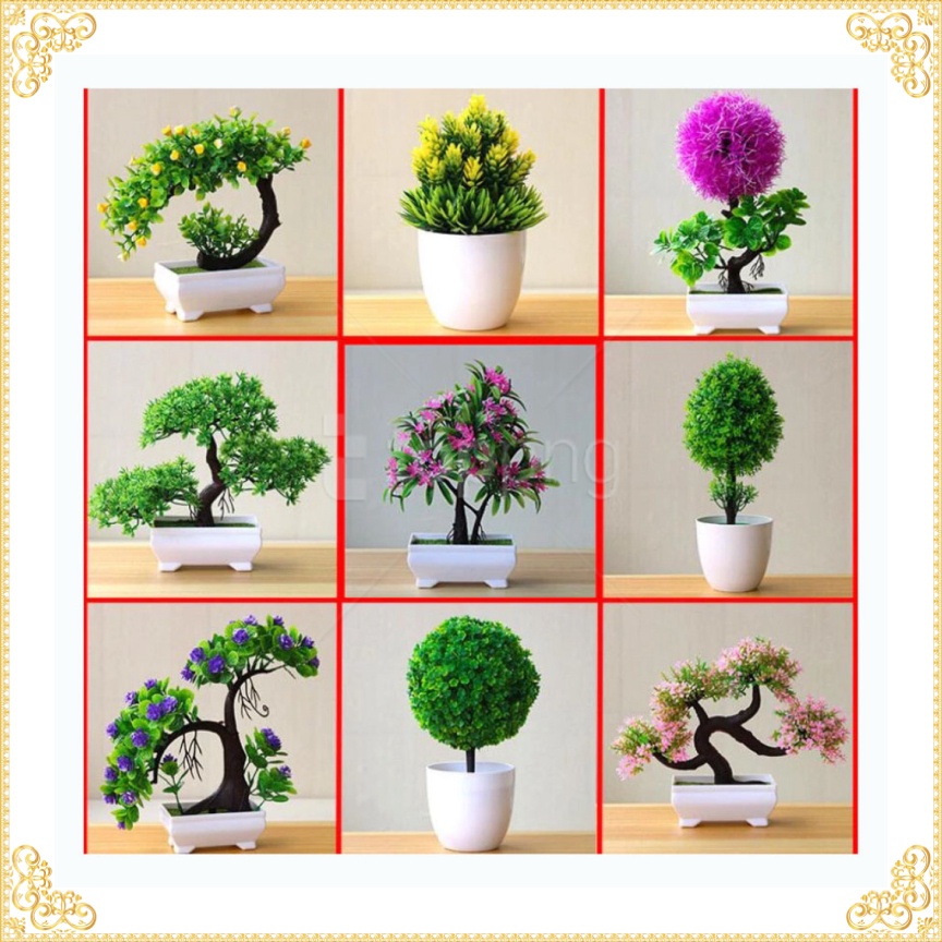 GS8 Hiasan Pohon Tanaman Artificial Plants Decoration Bonsai Model Longsu Style - JM10 Fleur Gr