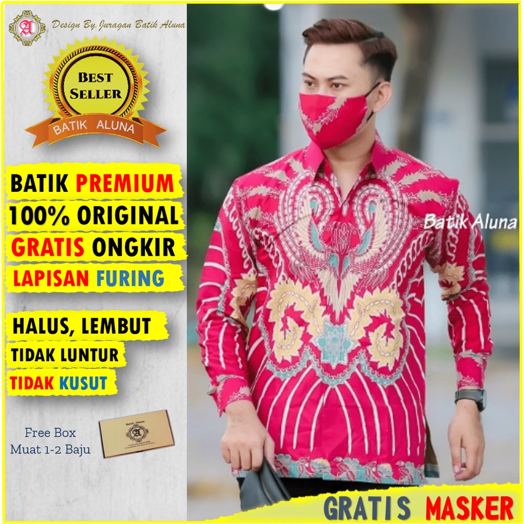 Kemeja Batik Premium Lengan Panjang Hem Batik Pria Cap Garutan Kemeja Koko Batik Cowok Lengan Panjan