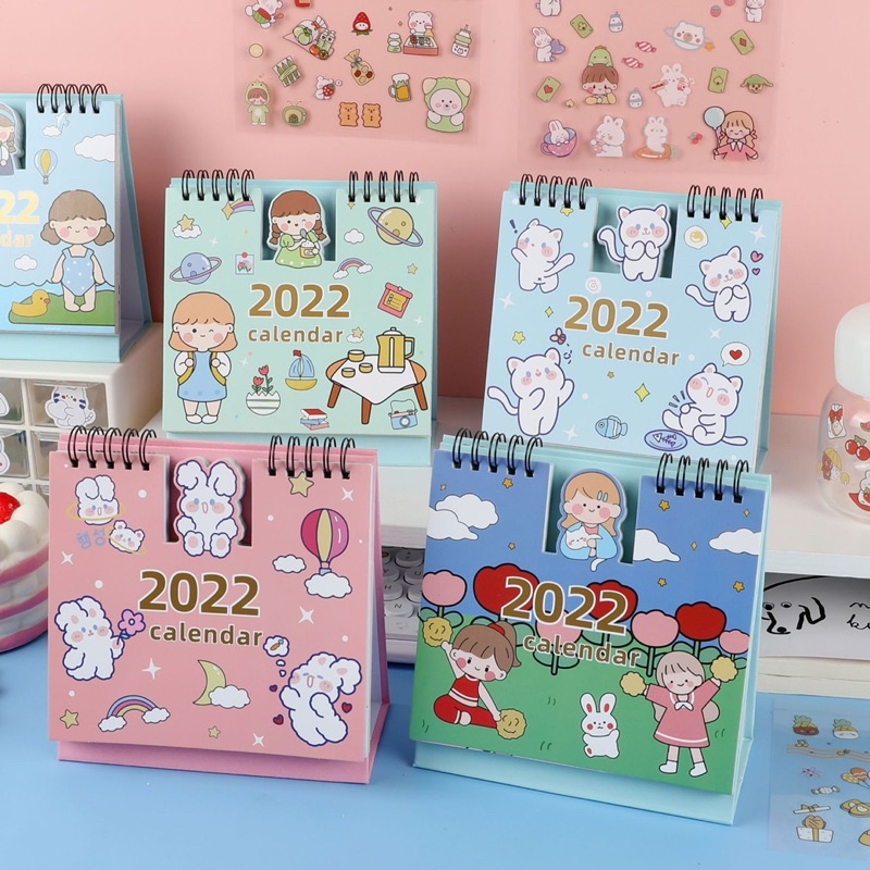 

Cute kawaii 2022 japan korean Calendar kalender korea diary planning organizer monthly plan lucu girl bunny cat kitty