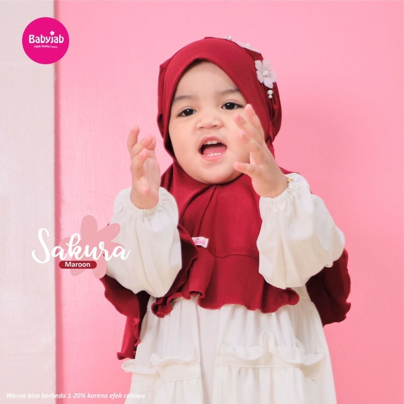 Babyjab Sakura Jilbab Anak Lucu - Baby Jab Hijab Bergo Bayi Perempuan 0 1 2 3 4 5 6 7 Tahun