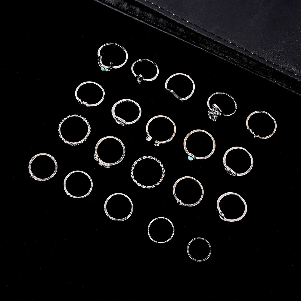 20-piece Geometric Ring Accessories Retro Korean Retro Personality