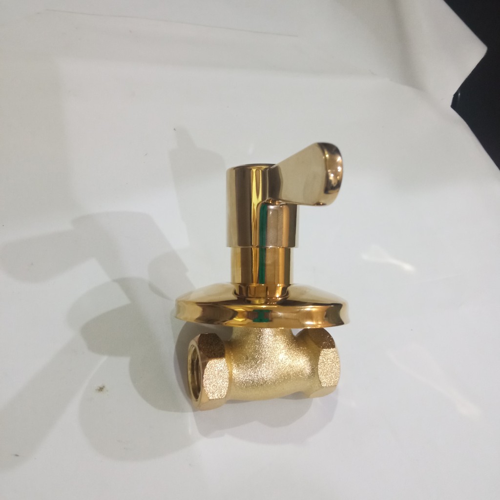 Stop kran tanam GOLD kran dinding kran toilet 1/2 inch Stop Kran Shower Tanam