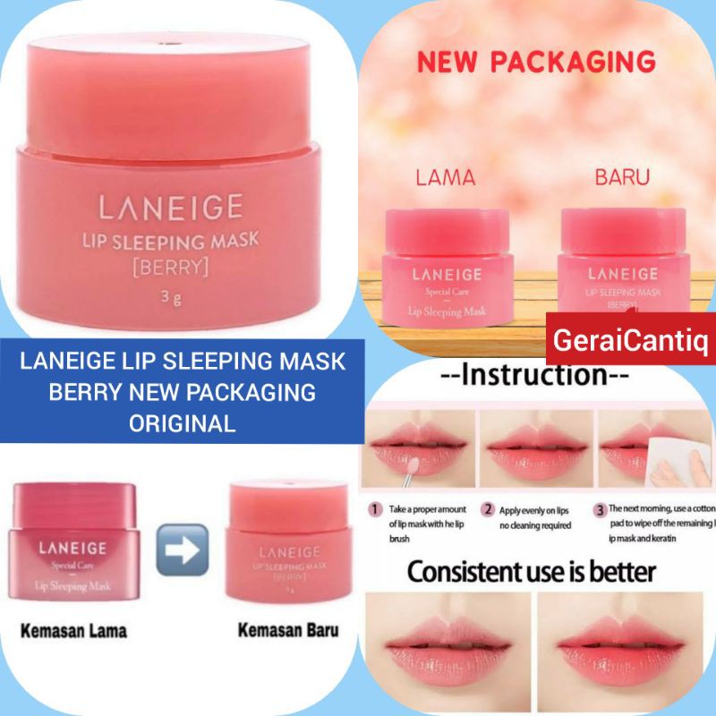 LANEIGE LIP SLEEPING MASK ORIGINAL - MASKER BIBIR LANEIGE MENUTRISI DAN MELEMBABKAN BIBIR