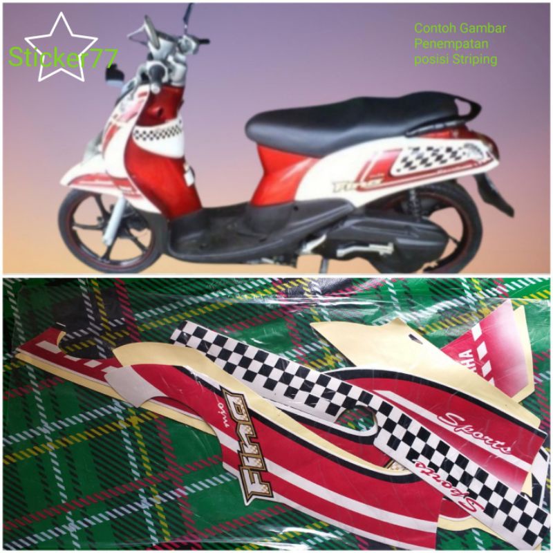 Sticker Striping Motor YAMAHA FINO TH 2012 PUTIH MERAH