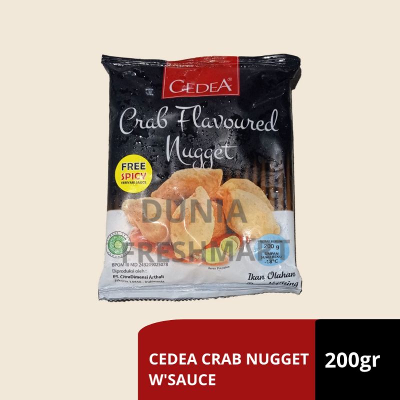 

CEDEA CRAB NUGGET 200GR + FREE SPICY SAUCE BAKSO KEPITING BASO OLAHAN RASA KEPITING