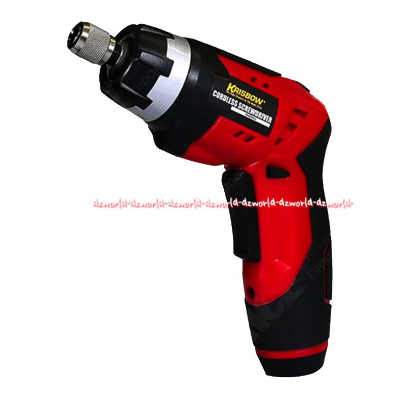 Krisbow Cordless Screwdriver 200Rpm Bor Tanpa Kabel dengan lampu LED