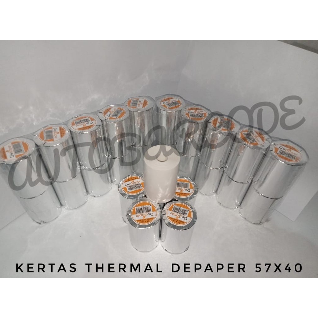 Depaper 57X40 Kertas Thermal Printer 58MM Struk Nota Kasir Kwitansi Cafe Resto Minimarket 58X40