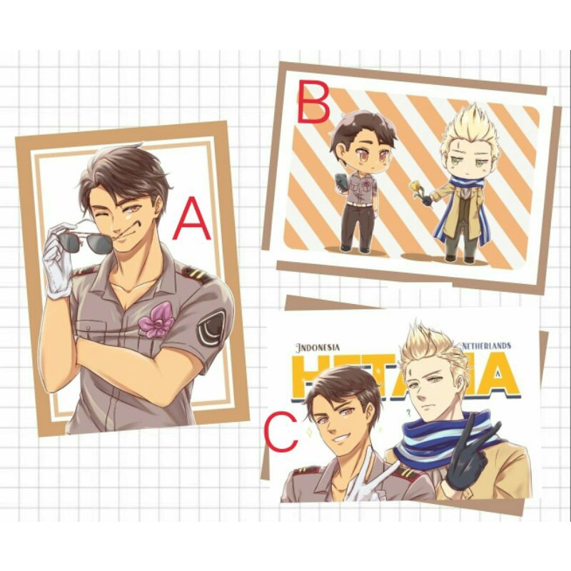 FANMADE HETALIA INDONESIA NEDERLAND ART PRINT A5 | art by everyonepiece