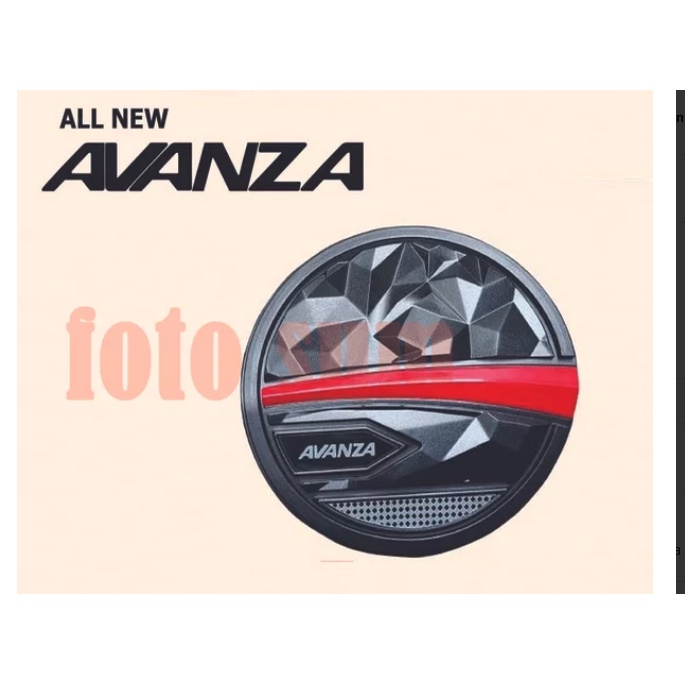 COVER TANGKI TOYOTA AVANZA HITAM LIST MERAH 2022