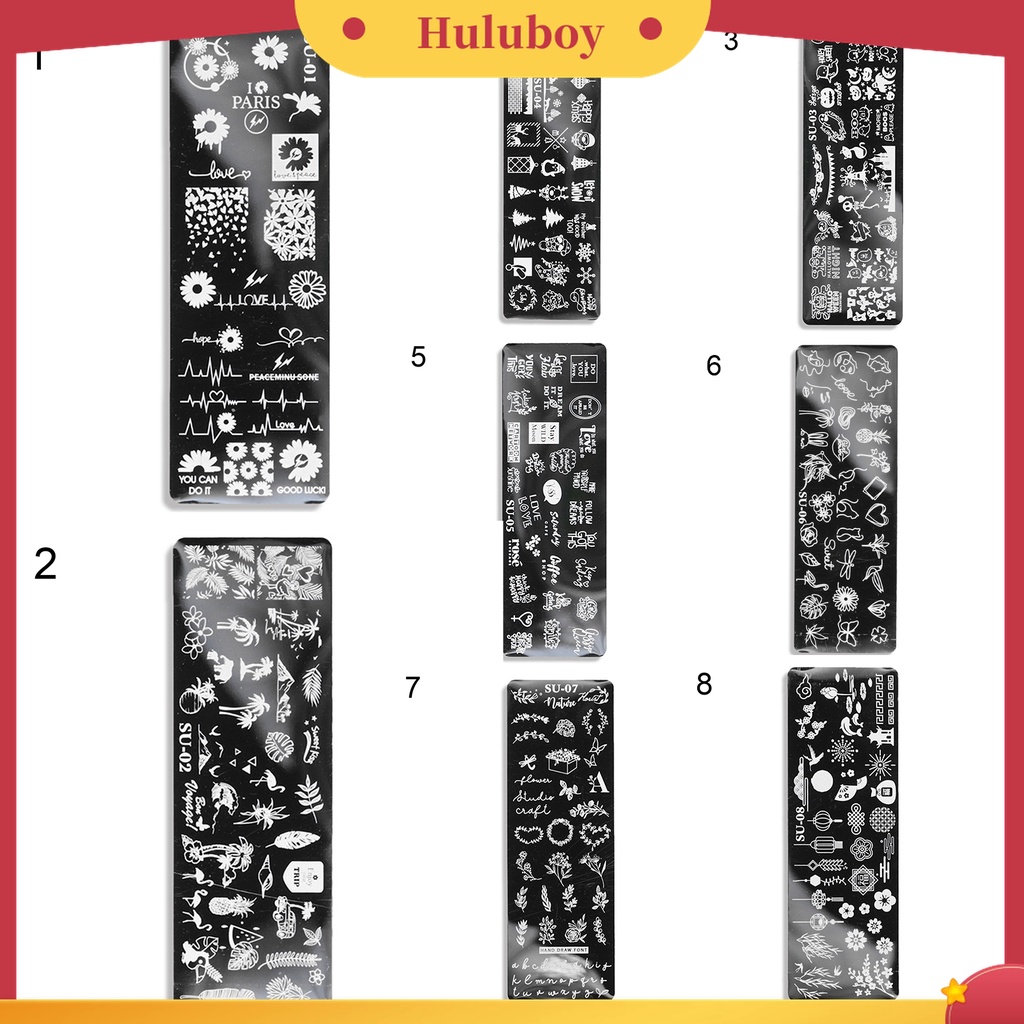 Huluboy Huluboy♡ Plat Stempel Kuku Motif Wajah Manusia Bahan Stainless Steel Untuk Manicure