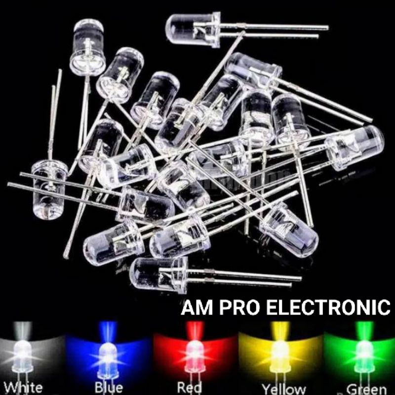 LAMPU LED 5MM 3MM MERAH KUNING HIJAU BIRU PUTIH LED KEDIP 2 WARNA 3 WARNA DISCO RGB DIFFUSED INDIKATOR