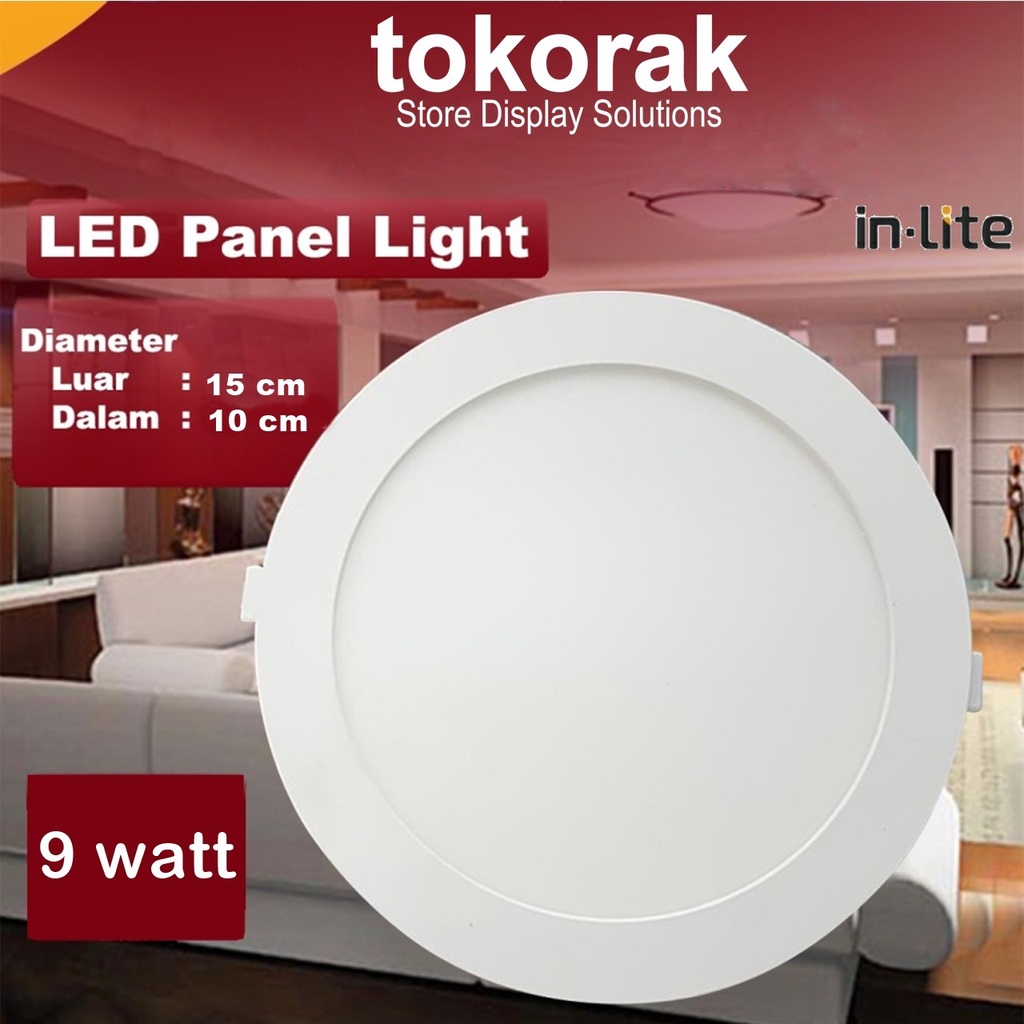 DOWNLIGHT LED PANEL INBOW INLITE BULAT 9 WATT PUTIH IN LITE INPS628R