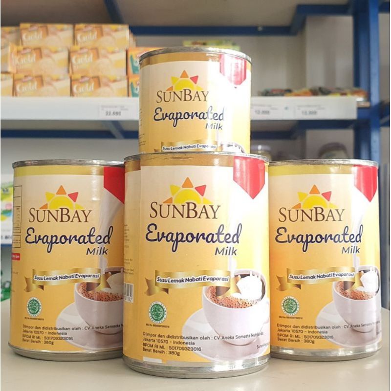 

Sunbay Evaporasi 380ml/Susu Evaporasi 380ml/Sunbay Evaporated Milk/Pengganti Santan/Krimer Cair