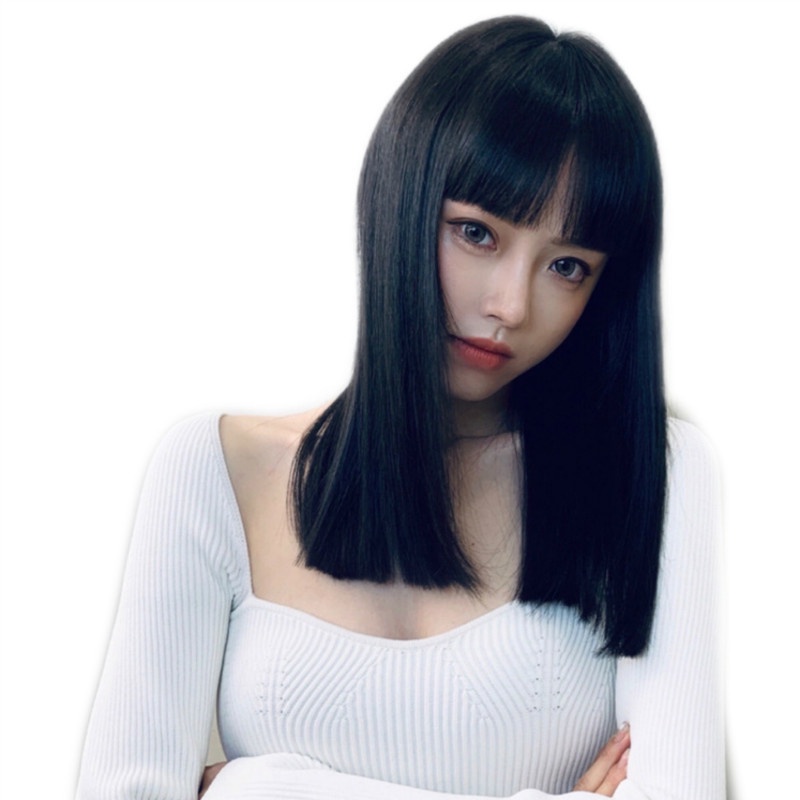Wig Full Medium Long Hair Korean Lisa Hairstyle Wig Rambut Palsu Fashion Wanita High Quality