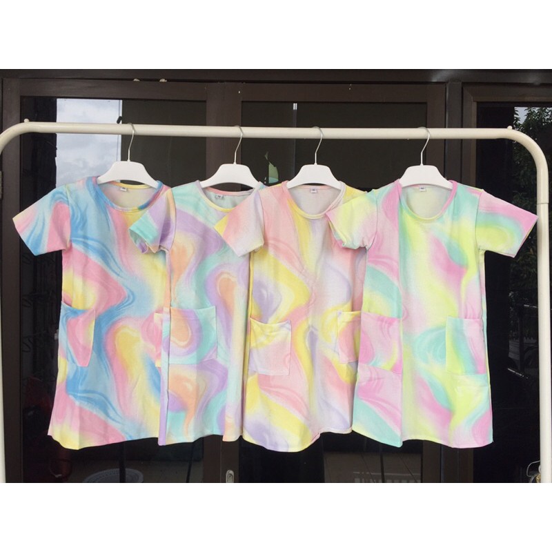 DRESS PENDEK ANAK TIEDYE PASTEL