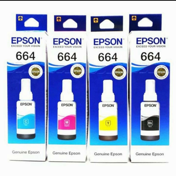 Tinta Botol 664/L100/T6641 (B/C/M/Y) Tinta Epson Original