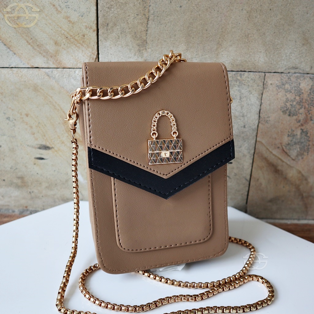 Tas wanita selempang Hp logo bag Sling bag Handphone korea 6837 THR