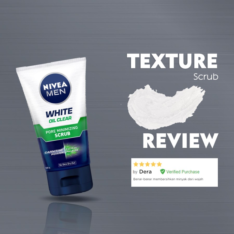 NIVEA MEN Bright Oil Clear Scrub 100ml - Sabun Wajah Pria Mencerahkan