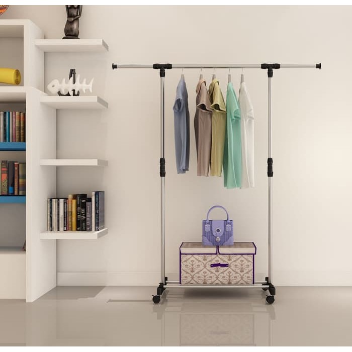 standing hanger MH X11 dengan 4 roda - portable rak pakaian minimalis