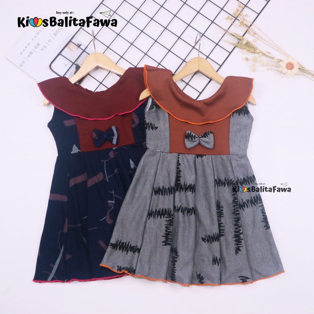 (Batik) Dress Cantika uk 3-4 Tahun / Dres Anak Perempuan Model Yukensi Baju Pesta Cewek Motif Modern