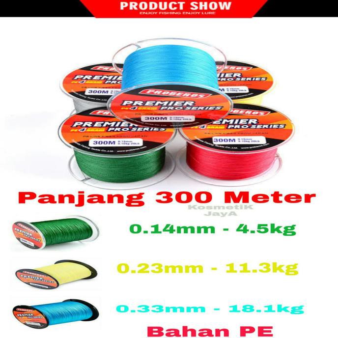 SUPER SALE Benang / Tali / Senar Pancing pe 4 100% 300M 0.14 0.23 0.33mm Termurah - Hijau 0.14mm