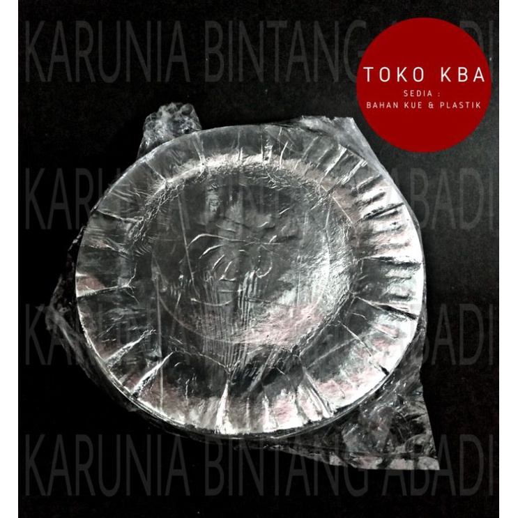 Piring kertas kue Perak Besar diameter 18 cm isi 12 pcs