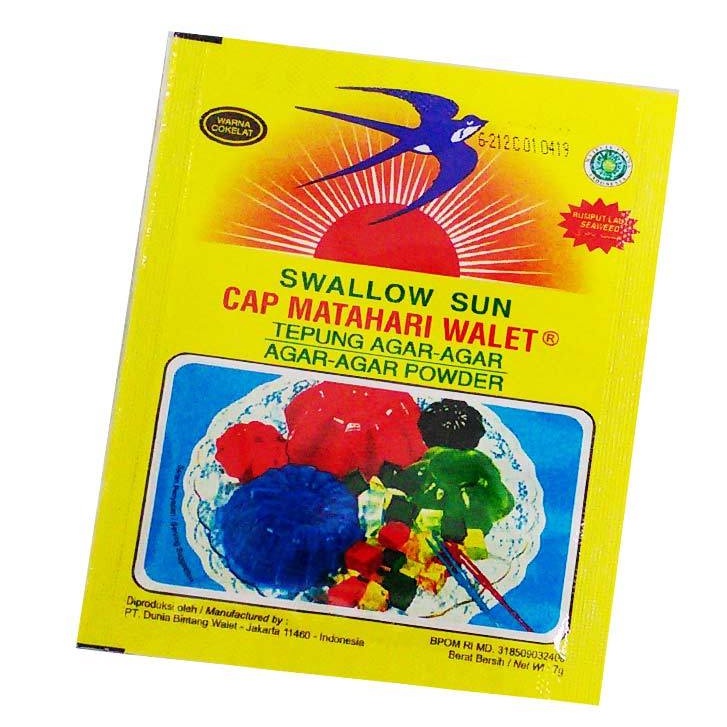 

Swallow Sun Cokelat 7gr Tepung Agar-Agar cap Matahari Walet