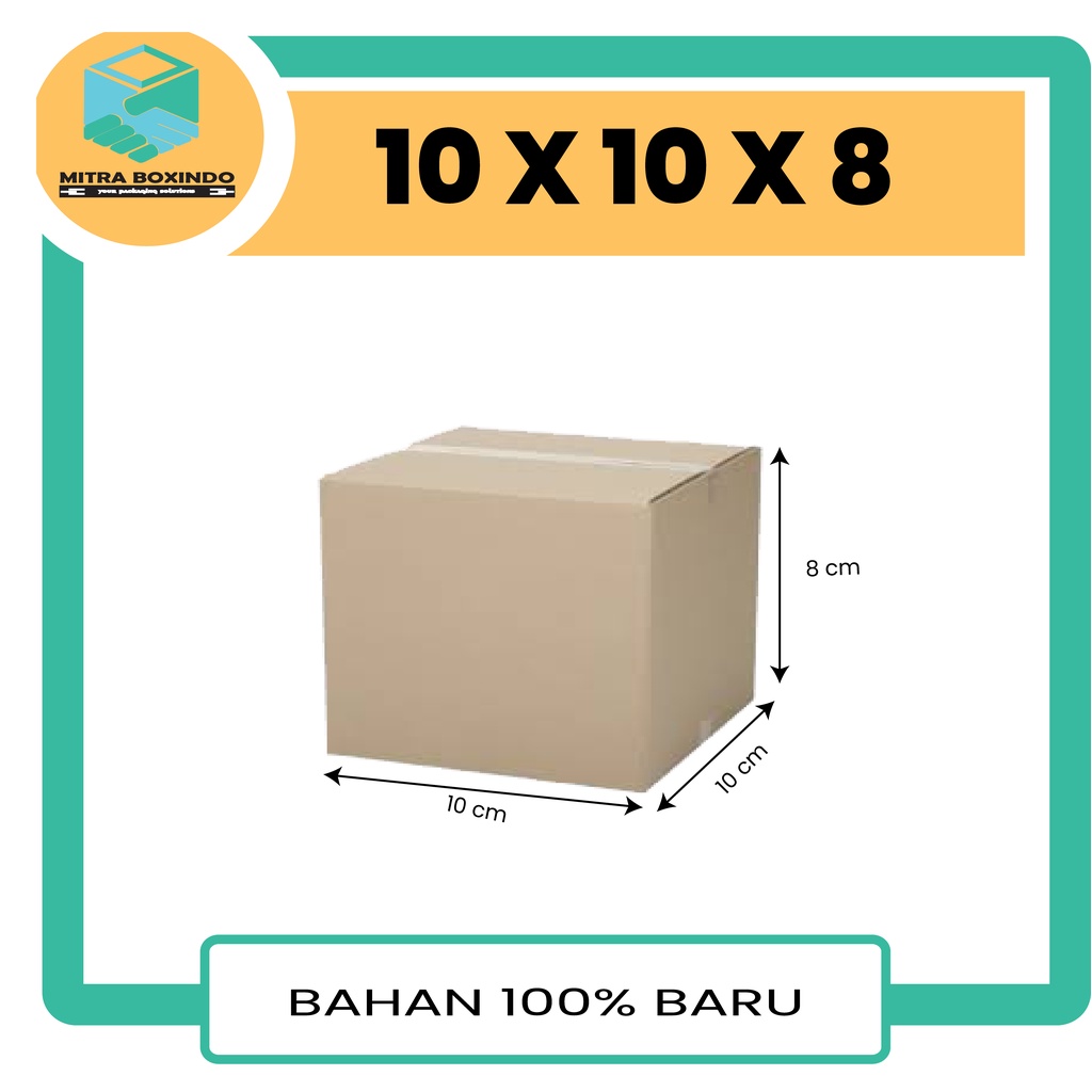 Kardus Packing 10x10x8 cm Polos dan Tebal