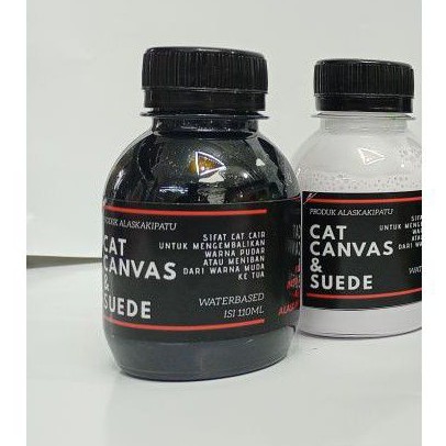 Cat sepatu hitam canvas atau suede 100ml