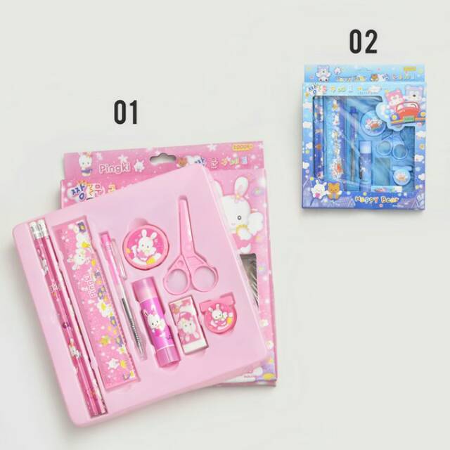 

PENSIL Happy Bear Stationary Paper Set Isi 9in1 LKC1064