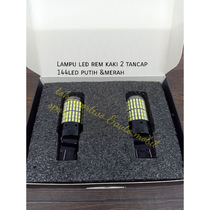 Lampu bohlamp stop Lamp LED led Rem kaki 2 tancap/tusuk 144led 2fungsi flash/diam
