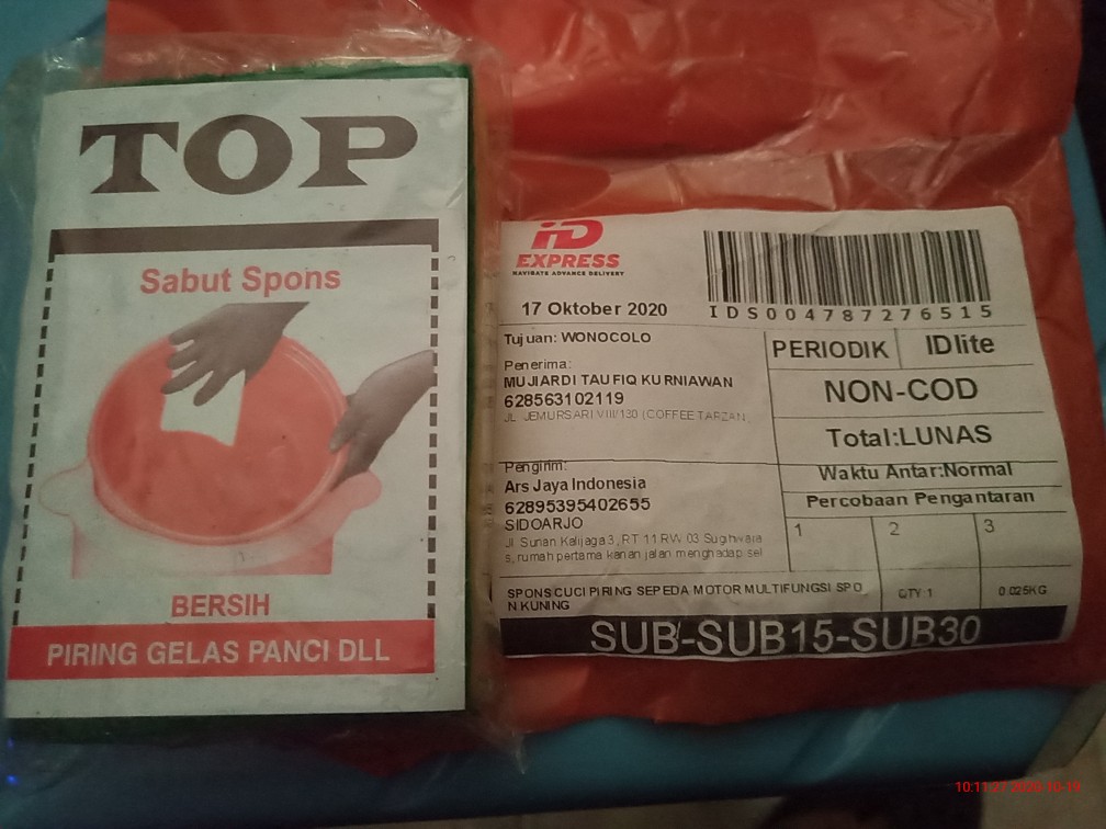 Spons Cuci Piring Sepeda Motor Multifungsi Spon Kuning