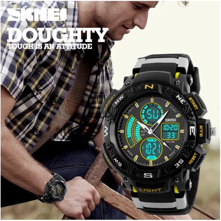 Jam Tangan Pria Water Resist Casio Dual Time Keren Jam Tangan SKMEI ORIGINAL