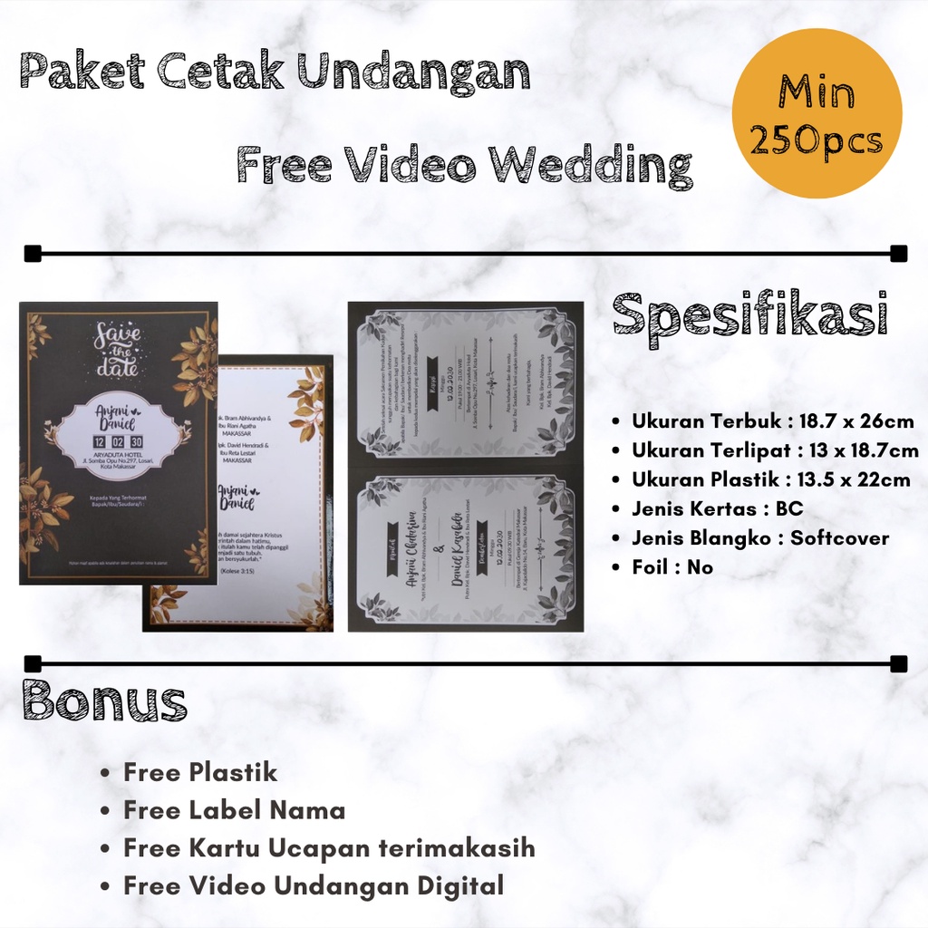 Paket Cetak FREE Video Undangan Digital Pernikahan MALIQ 72