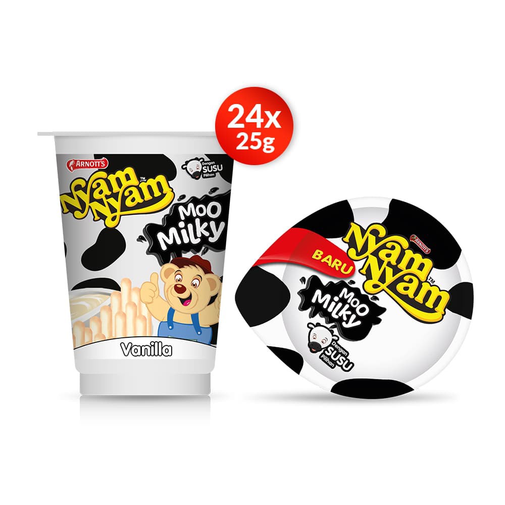 

PROMO ARNOTT'S NYAM-NYAM MOO MILKY VANILLA - PACK (24 PCS) TERMURAH