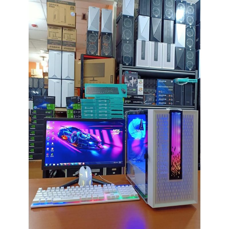 PC Gaming 1 Set intel i5 750 Ram 8GB Hdd 500GB LED 19 inch - komputer gaming full set murah desktop rakitan