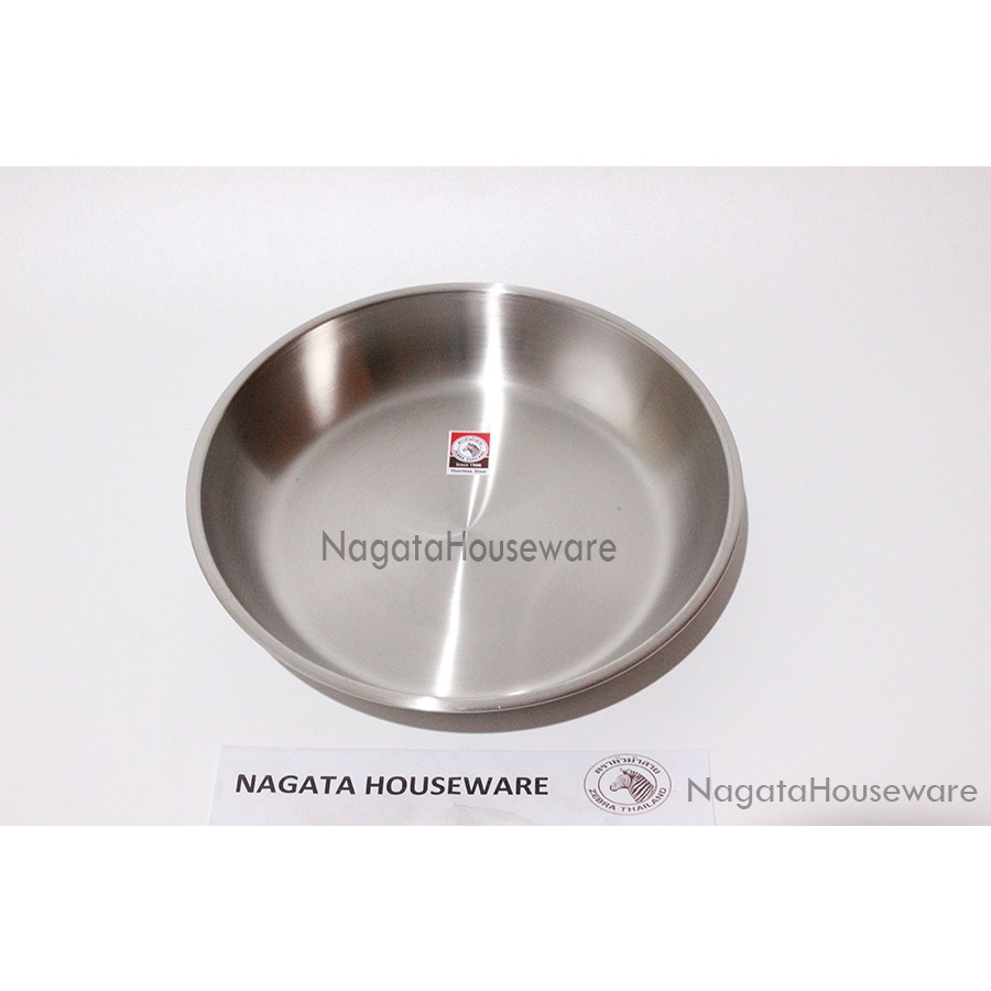 Nampan Bulat Stainless Steel / Piring Bulat / Baki Bulat / Deep Tray Zebra 25cm 119025
