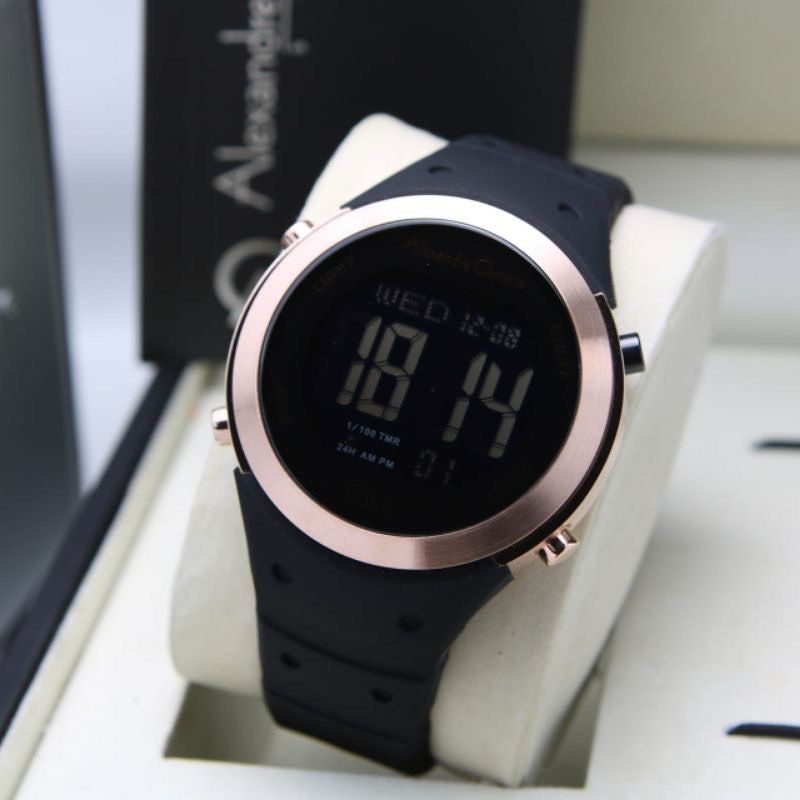 Jam Tangan Alexandre Christie AC 9350 / A9350 MH Black Rosegold Original