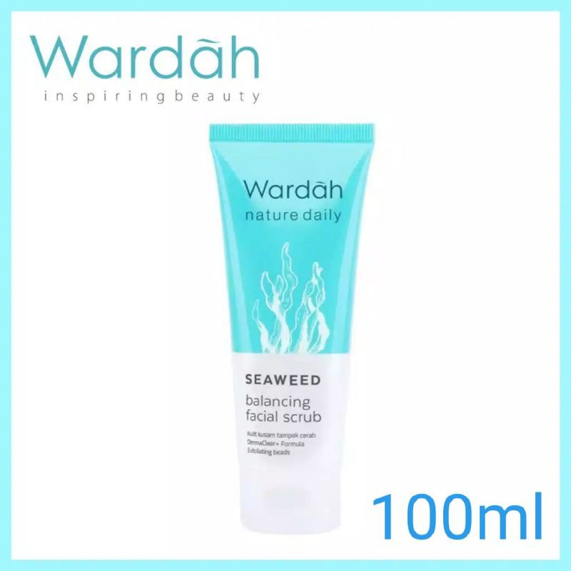 Wardah Seaweed Balancing Facial Scrub 100 ml pembersih wajah wardah facial foam sabun cuci muka