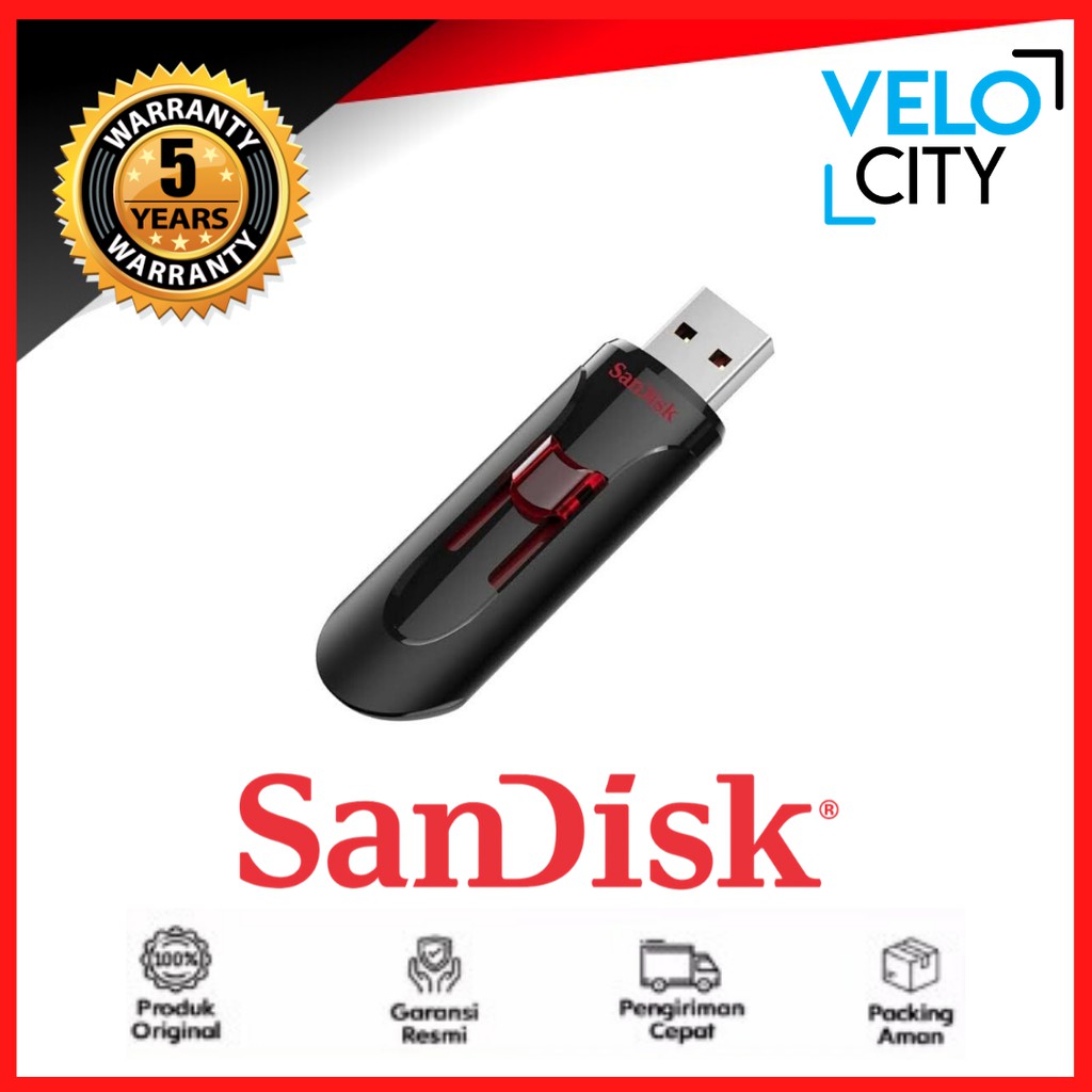 Flashdisk SanDisk 128GB USB 2.0 Cruzer Glide CZ60 - Garansi Resmi 5 Tahun