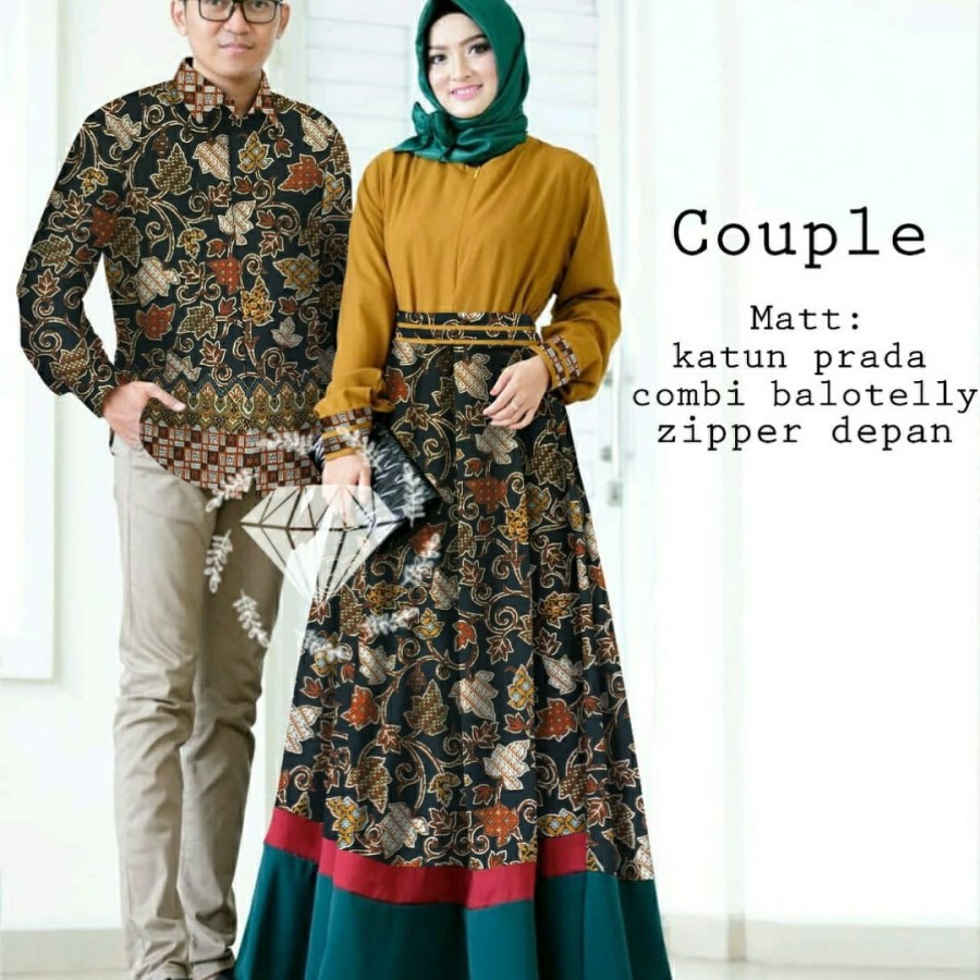 BISA COD Bayar di Tempat Baju Gamis Batik Couple Pasangan Remaja Keluarga Lebaran Terbaru 2021 Ayu