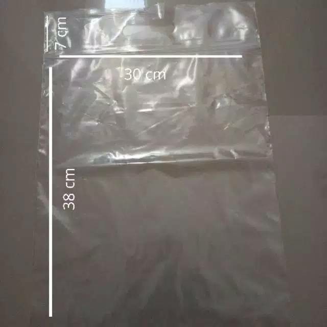 Plastik Klip Ziplock Besar Tebal Ecer 30x38+7 (isi 10 Pcs) Untuk Baju,sepatu Dll