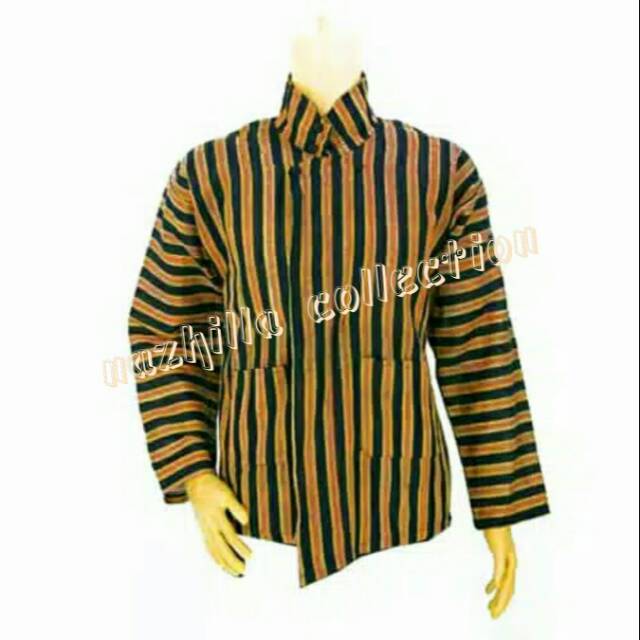 Baju jawa dewasa / Baju surjan lurik / Baju dalang / Atasan pria